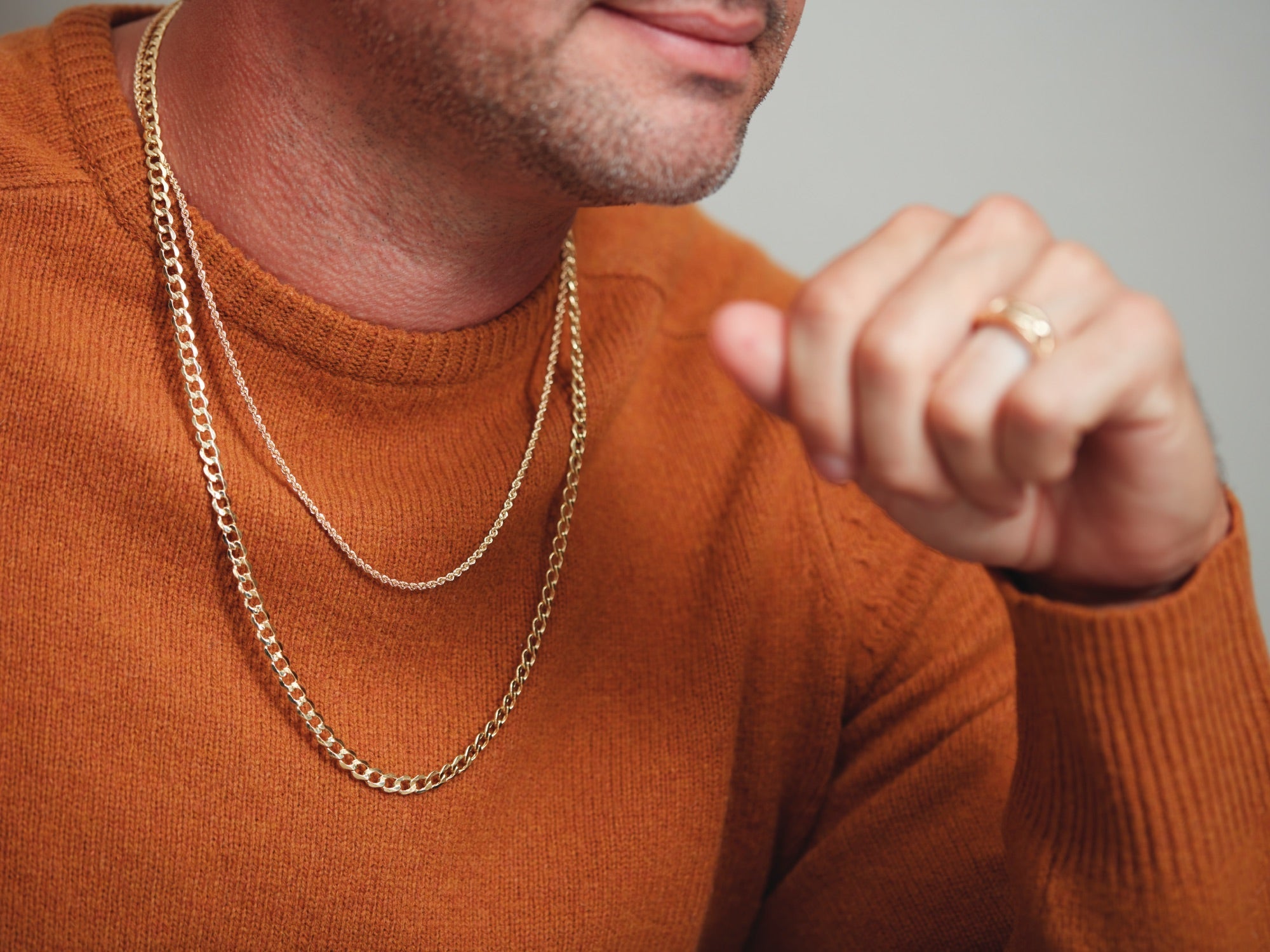 Chains collection at Lu’Ro Jewelers showcasing classic styles and modern essentials