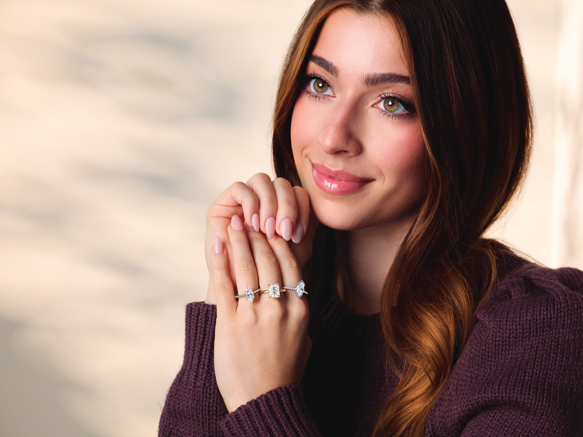 Diamond engagement ring collection at Lu’Ro Jewelers featuring classic and modern designs