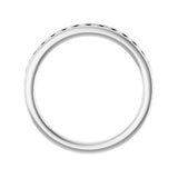 1/2 ctw channel-set round brilliant cut diamond band in 14K white gold, 3.3 mm width, side view