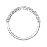 1/2 ctw shared-prong round brilliant cut diamond band in 14K white gold, 2.3 mm width, side view