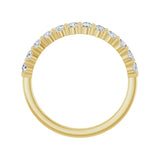1/2 ctw shared-prong round brilliant cut diamond band in 14K yellow gold, 2.3 mm width, side view
