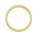 1/3 ctw channel-set round brilliant cut diamond band in 14K yellow gold, 3.0 mm width, side view