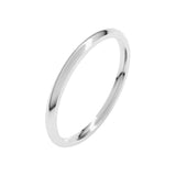 1.5 mm classic polished plain comfort fit wedding band in 14K white gold, angle view