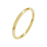 1.5 mm classic polished plain comfort fit wedding band in 14K yellow gold, angle view