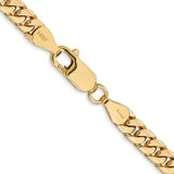 5 mm Miami Cuban chain necklace in solid 14K yellow gold, close-up of links and lobster clasp